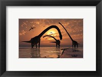 Framed Omeisaurus Sauropod Dinosaurs