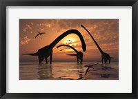 Framed Omeisaurus Sauropod Dinosaurs