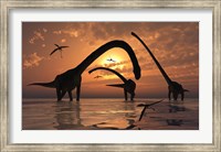 Framed Omeisaurus Sauropod Dinosaurs