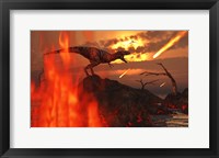 Framed T Rex and Fireballs