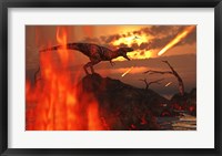 Framed T Rex and Fireballs