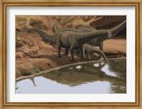 Framed Apatosaurus Dinosaurs