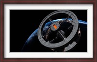 Framed Space Station 5 in Earth Orbit