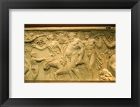 Framed Roman sarcophagus, Museo de la Cultura del Vino, Briones Village, La Rioja, Spain