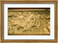 Framed Roman sarcophagus, Museo de la Cultura del Vino, Briones Village, La Rioja, Spain