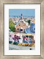 Framed Spain, Catalonia, Barcelona, Park Guell Terrace