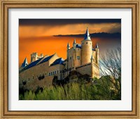Framed Alcazar castle at sunset, Segovia, Spain