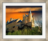 Framed Alcazar castle at sunset, Segovia, Spain