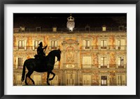 Framed Plaza Mayor by Night, Madrid, Spain