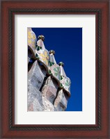 Framed Gaudi Chimney Sturctures, Casa Batllo, Barcelona, Catalonia, Spain