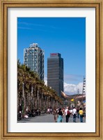 Framed Hotel Arts and Mapfre Tower, La Barceloneta Beach, Barcelona, Spain