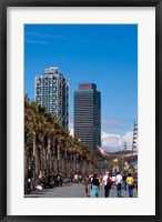 Framed Hotel Arts and Mapfre Tower, La Barceloneta Beach, Barcelona, Spain