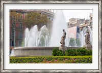 Framed Placa de Catalunya, Barcelona, Spain