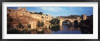 Framed Puente De San Martin Bridge over the Tagus River, Toledo, Spain