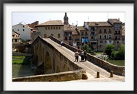 Framed Pedestrian Bridge over the Rio Arga, Puente la Reina, Navarra Region, Spain