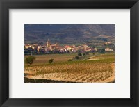 Framed Village of Brinas surrounded by Vineyards, La Rioja Region, Spain