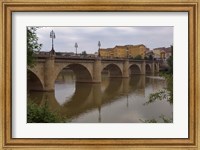 Framed Bridge over Rio Ebro in Logrono, La Rioja, Spain
