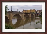 Framed Bridge over Rio Ebro in Logrono, La Rioja, Spain