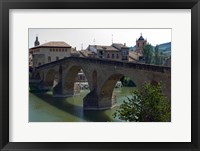 Framed Pedestrian Bridge over the Rio Arga, Puente la Reina, Navarra Region, Spain