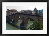 Framed Pedestrian Bridge over the Rio Arga, Puente la Reina, Navarra Region, Spain