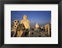 Framed Antonio Gaudi's Casa Mila, Barcelona, Spain