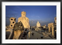 Framed Antonio Gaudi's Casa Mila, Barcelona, Spain