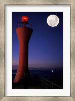 Framed Spain, Teneriffe, Santa Cruz, Lighthouse, full moon