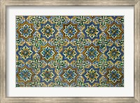 Framed Moorish Mosaic Azulejos (ceramic tiles), Casa de Pilatos Palace, Sevilla, Spain