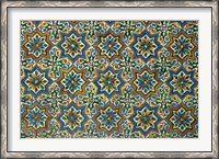 Framed Moorish Mosaic Azulejos (ceramic tiles), Casa de Pilatos Palace, Sevilla, Spain