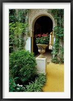 Framed Planter and Arched Entrance to Garden in Casa de Pilatos Palace, Sevilla, Spain