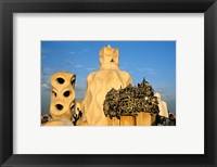 Framed Antonio Gaudi's La Pedrera, Casa Mila, Barcelona, Spain