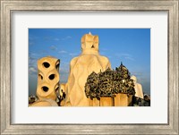 Framed Antonio Gaudi's La Pedrera, Casa Mila, Barcelona, Spain