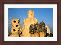 Framed Antonio Gaudi's La Pedrera, Casa Mila, Barcelona, Spain