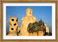 Framed Antonio Gaudi's La Pedrera, Casa Mila, Barcelona, Spain