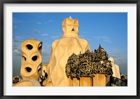 Framed Antonio Gaudi's La Pedrera, Casa Mila, Barcelona, Spain