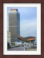 Framed Olympic Port with Metal Mesh Fish by Frank O Gehry, Barcelona, Spain