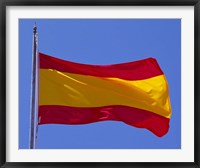 Framed Spanish Flag, Barcelona, Spain