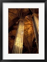 Framed Columns and Ceiling of St Eulalia Cathedral, Barcelona, Spain