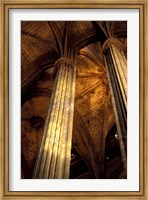 Framed Columns and Ceiling of St Eulalia Cathedral, Barcelona, Spain