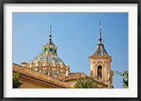 Framed Dome and bell tower of the Iglesia de San Juan de Dios, Granada, Spain