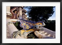 Framed Lizard Mosaic in Parc Guell, Barcelona, Spain