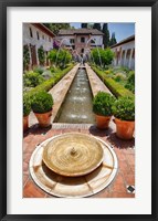 Framed Spain, Granada Patio de la Acequia at Generalife