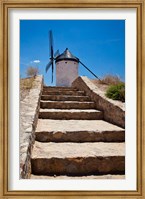 Framed Spain, Toledo Province, Consuegra Stairway to a La Mancha windmill