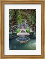 Framed Spain, Granada A Fountain in the gardens of the Alhambra Palace