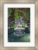 Framed Spain, Granada A Fountain in the gardens of the Alhambra Palace