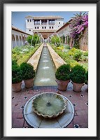 Framed Spain, Granada Patio de la Acequia at Generalife garden