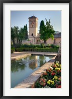 Framed Generalife Gardens in the Alhambra grounds, Granada, Spain