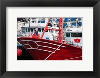 Framed Spain, Cantabria Province, Santona, fishing boat