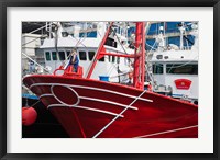 Framed Spain, Cantabria Province, Santona, fishing boat