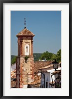 Framed Spain, Andalucia, Grazalema The bell tower of Iglesia de San Juan